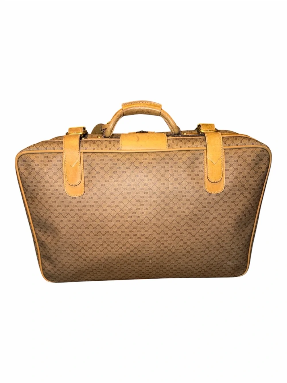 Vintage Gucci Micro GG Plus Monogram Luggage Suitcase 23" - Made in Italy - Picture 3 of 11